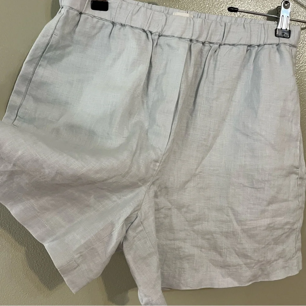 Wilfred Free Women's Light Gray Linen Shorts Pull On Beach Vacation  S